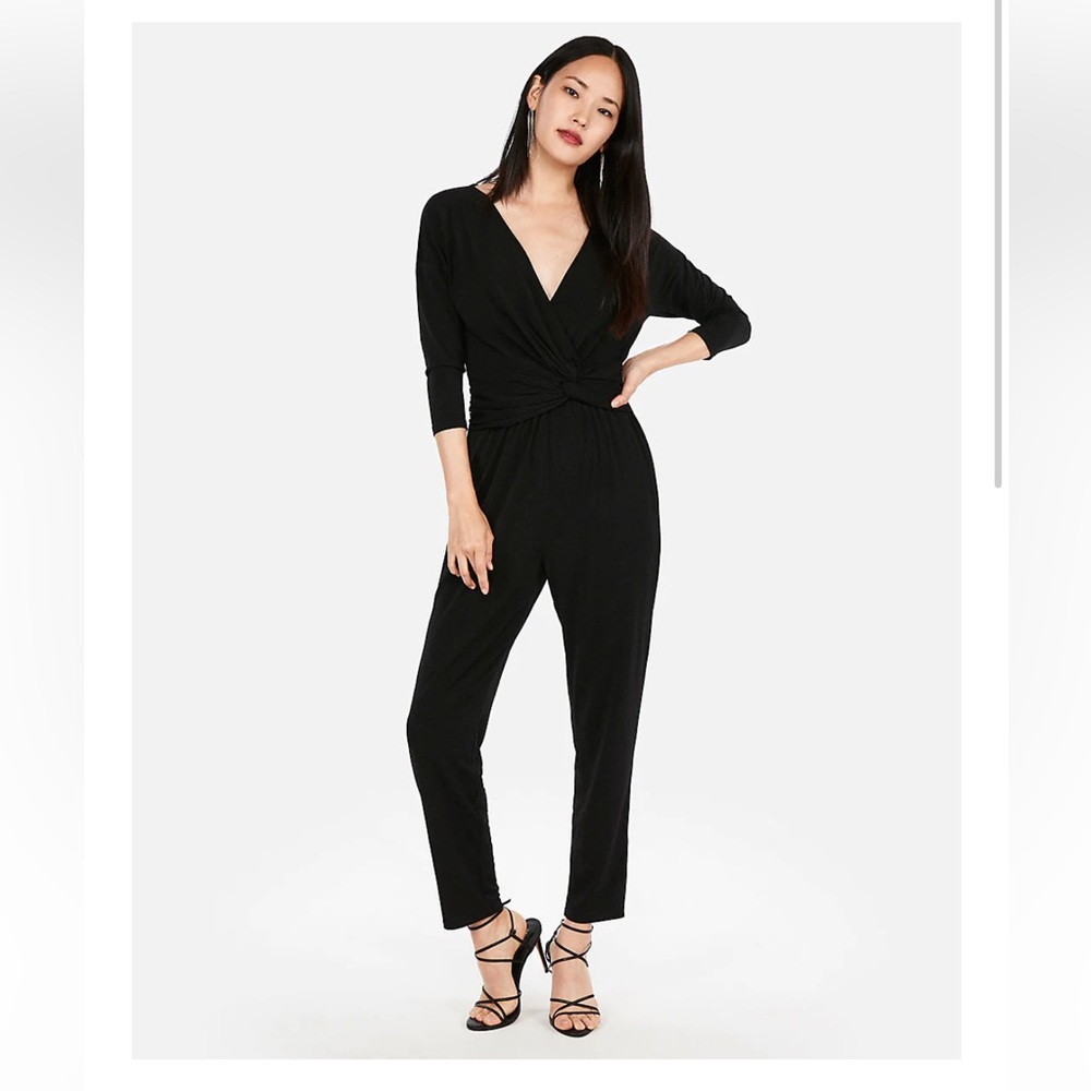 NWT Express Black Twist Front Jumpsuit size XS
